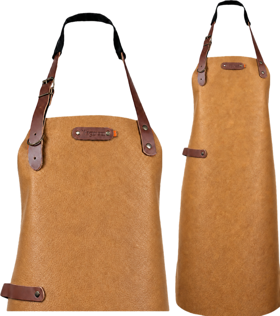 New York leren schort - Chocolate L - 82 cm