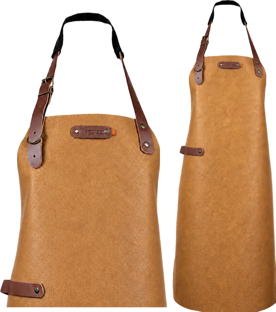 New York leren schort - Chocolate L - 82 cm