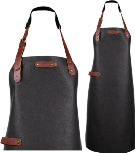 New York leren schort - Chocolate L - 82 cm