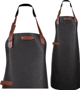 New York leren schort - Chocolate L - 82 cm