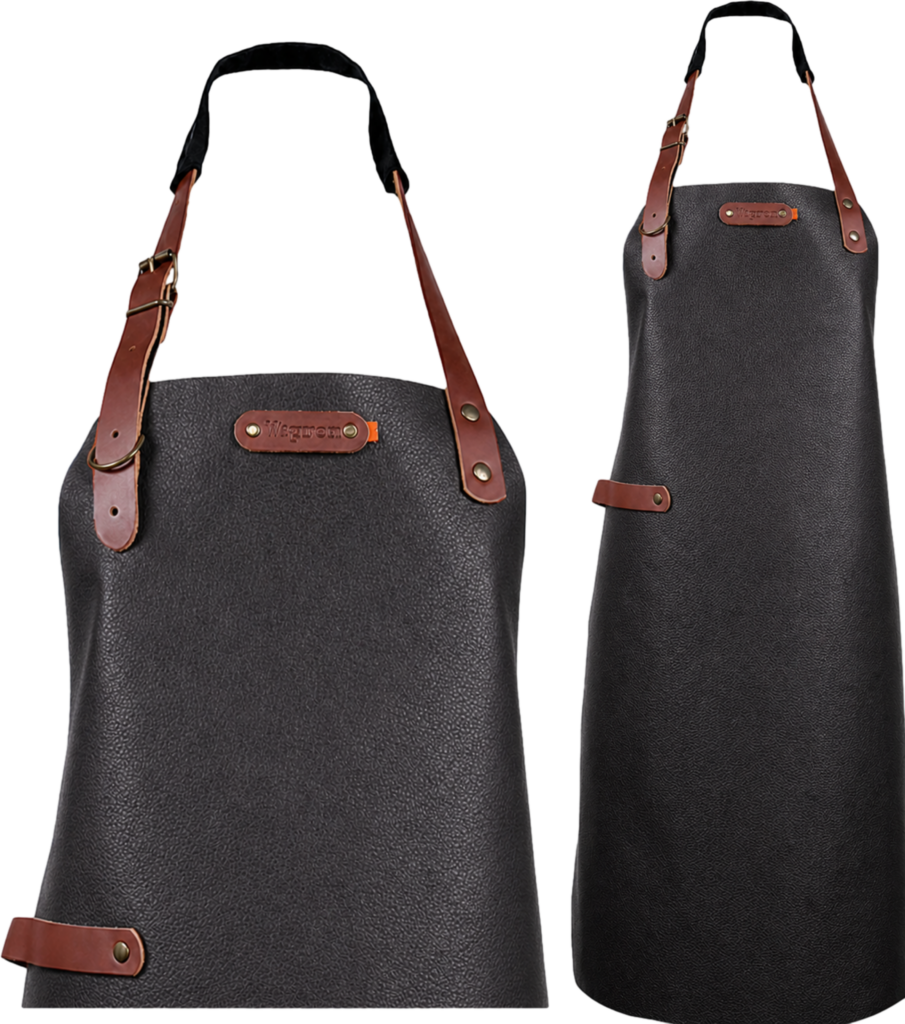 New York leren schort - Chocolate L - 82 cm