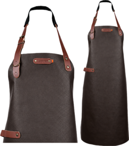 New York leren schort - Chocolate L - 82 cm