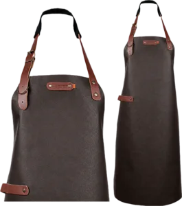New York leren schort - Chocolate L - 82 cm