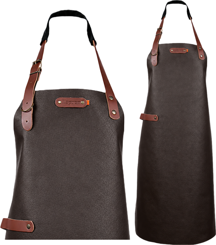 New York leren schort - Chocolate L - 82 cm