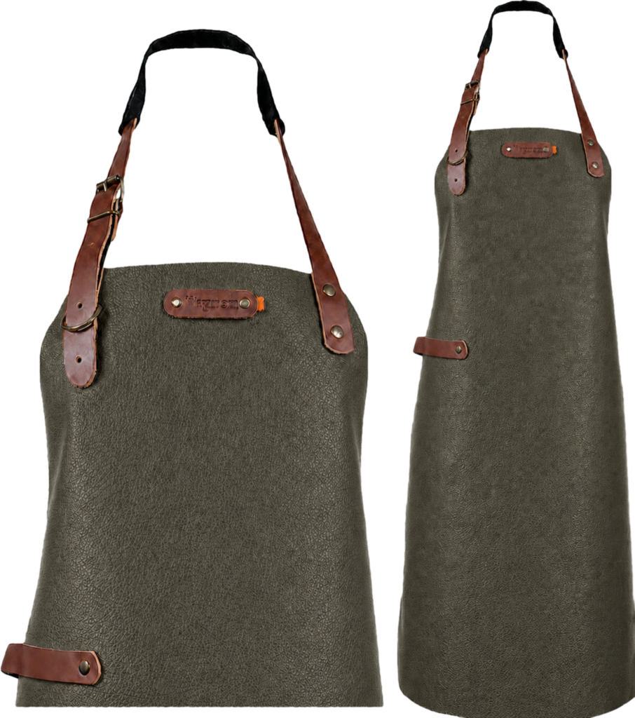 New York leren schort - Chocolate L - 82 cm