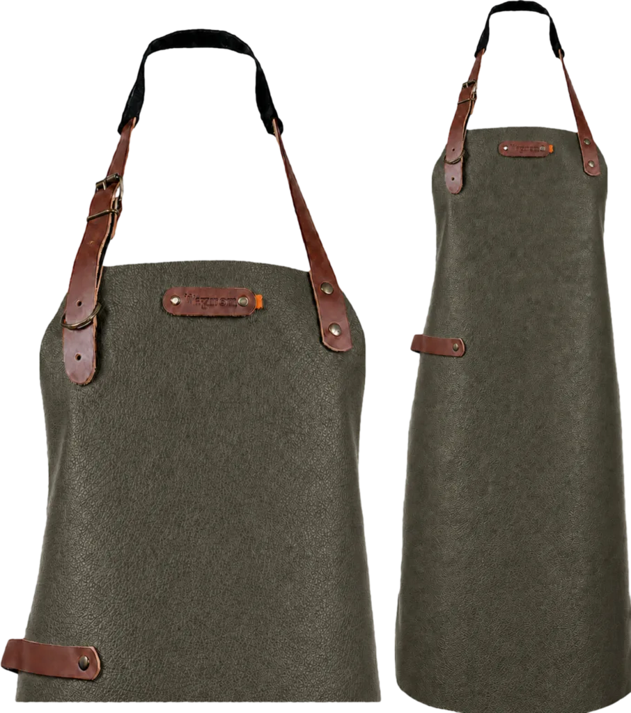 New York leren schort - Chocolate L - 82 cm