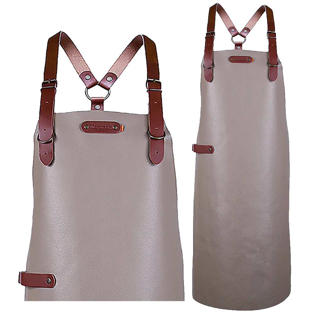 Bovine leren schort met schouderbanden - Camel Bovine M - 74 cm