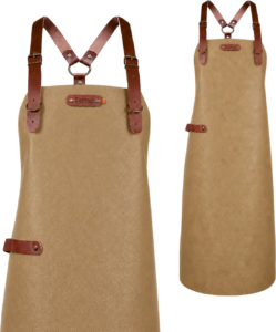 Bovine leather apron with shoulder straps - Camel Bovine M - 74 cm