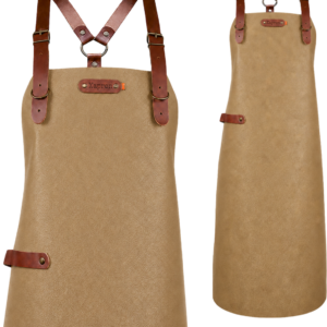 Bovine leather apron with shoulder straps