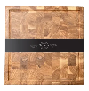 Vierkant essenhouten hakblok kopshout 40x40x4 cm met sapgeul