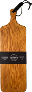 Eiken serveerplank Paddle 45x15x2 cm met leren veter van Xapron