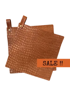Caiman leren pannenlappen - Cognac