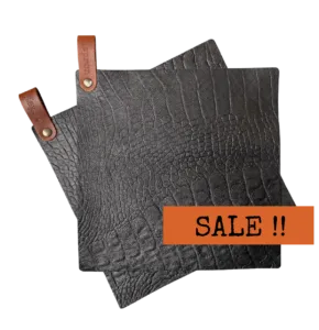 Caiman leren pannenlappen - Cognac