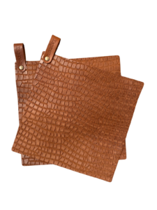 Caiman leren pannenlappen - Cognac