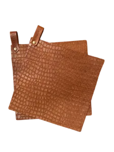 Caiman leren pannenlappen - Cognac