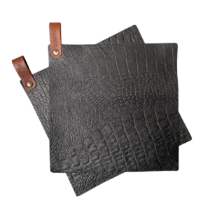 Caiman leren pannenlappen - Cognac