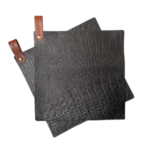 Caiman leren pannenlappen - Cognac